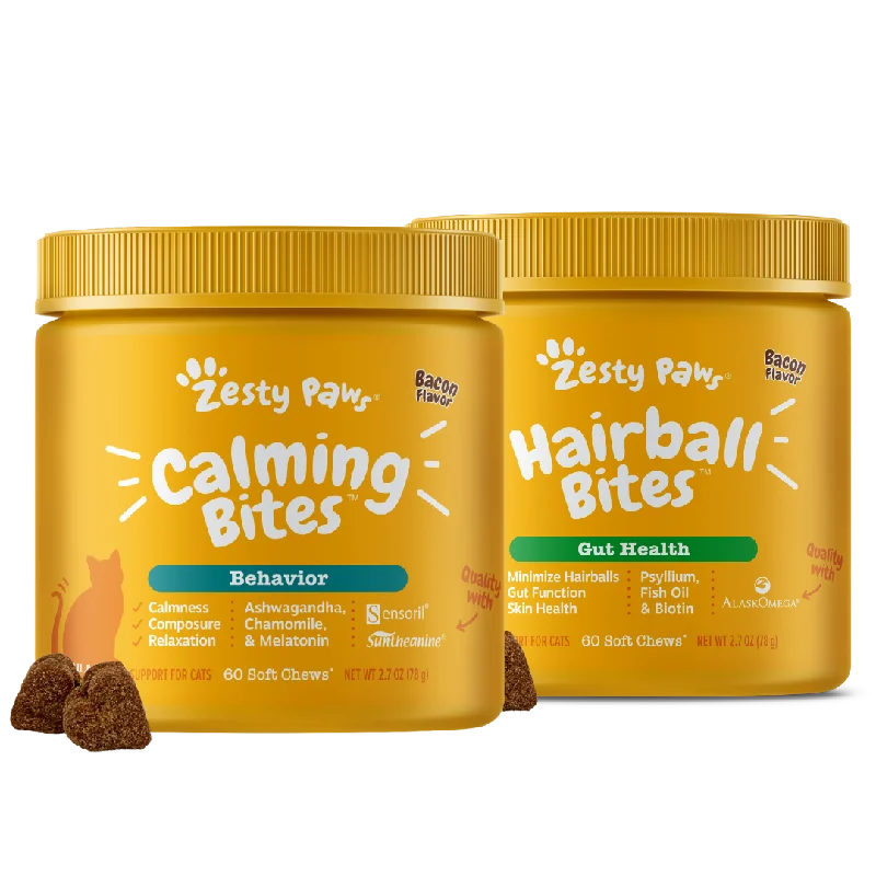 Cat Hairball Bites + Cat Calming Bites Bundle