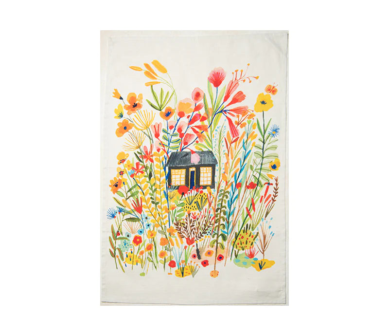 Black Cottage Tea Towel