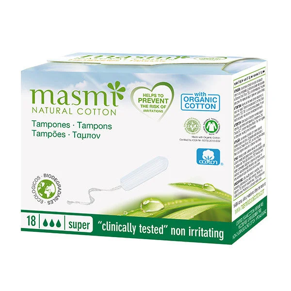 Masmi Organic Non-Applicator or Digital Super Tampons 18s