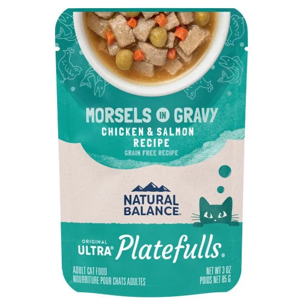 Natural Balance Platefulls Chicken & Salmon Recipe Morsels in Gravy Food Pouch