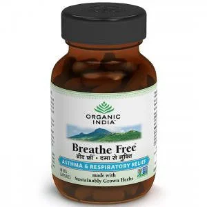 Organic India Breathe Free 60 Capsules Bottle