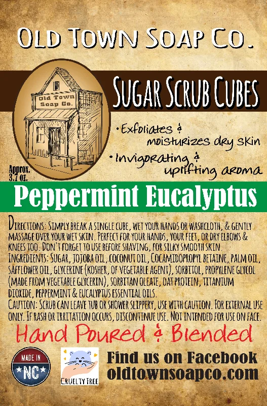 Peppermint Eucalyptus Sugar Scrub Cubes