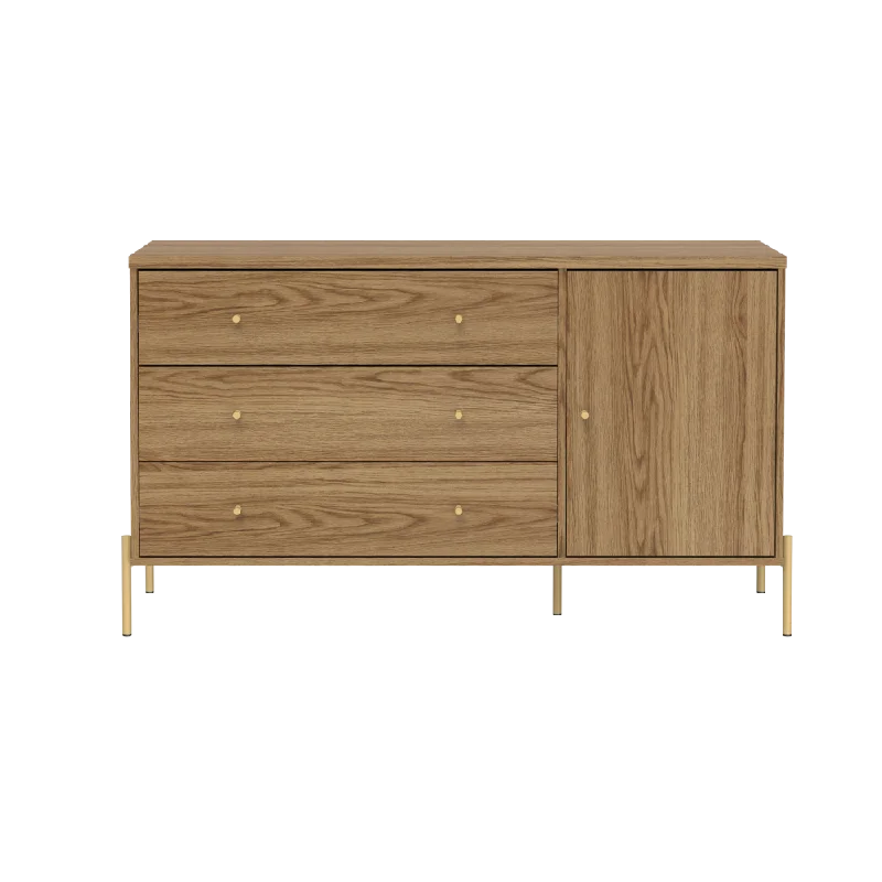 Provincia Jasper 3 Drawer Dresser with 1 Door Oak/Gold #PA61654