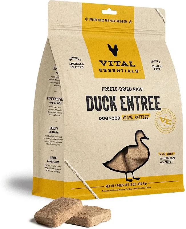 Vital Essentials Freeze-Dried Mini Pet Patties Duck Entree for Dogs