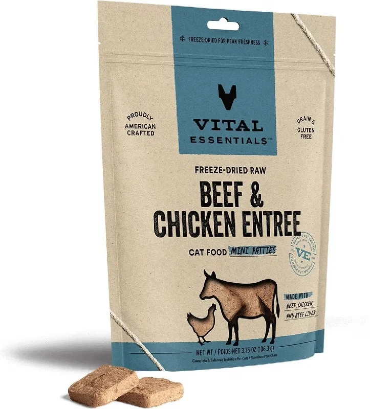 Vital Essentials Vital Cat Freeze-Dried Patties Beef & Chicken Recipe