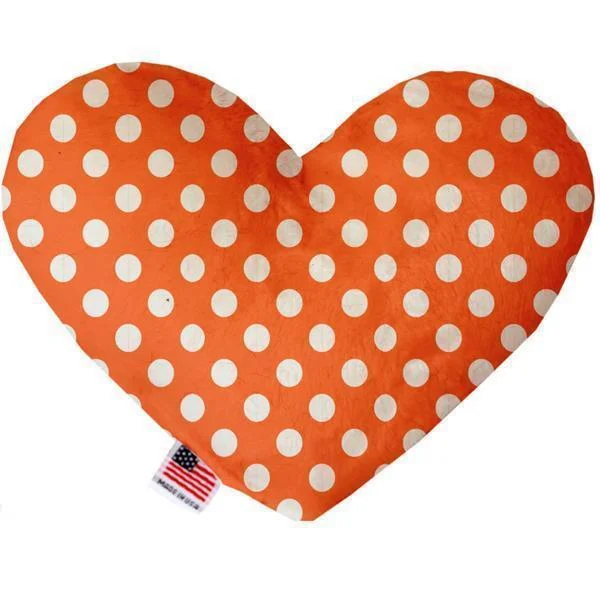 Heart Dog Toy Stuffing Free Melon Orange Swiss Dots