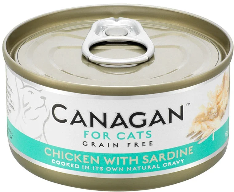 CANAGAN Conservă pentru pisici, cu Pui şi Sardine 75g