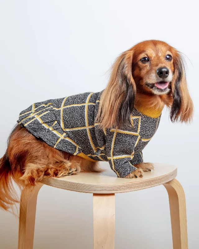 Check Dress for Dogs in Mustard Yellow (FINAL SALE)