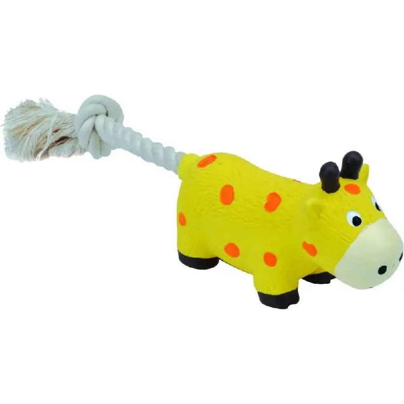 Coastal Pet Products Dog Toys Lil Pals Latex & Rope Cow Yellow