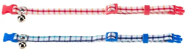 FERPLAST Zgardă pentru pisici TARTAN, cu clopoţel, 20-30x1cm, diverse culori