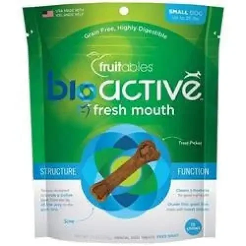 Fruitables Small BioActive Fresh Mouth Dental Chews - 7.3oz. Pouch (15 chews), for dogs up to 25lbs