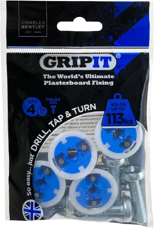 Gripit Blue Plasterboard Fixings - Pack of 4