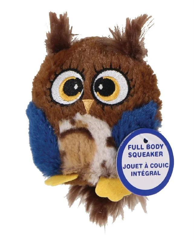 Hoots Owl Plush Squeaker Dog Toy