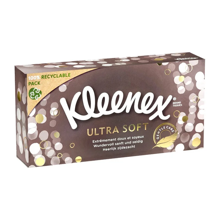 Kleenex Ultrasoft - Ultra Soft Tissue Boxes - Silk Feel - Pack of 64