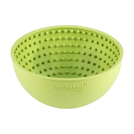 LickiMat Wobble Slow Feeder Dog Food Bowl Green