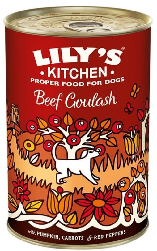 LILY'S KITCHEN Beef Goulash Conservă pentru câini, cu gulaş de vită 400g