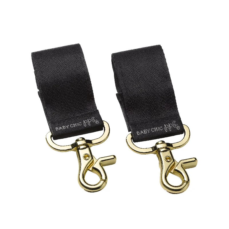 Petunia Pickle Bottom Valet Stroller Clips in Gold/Black