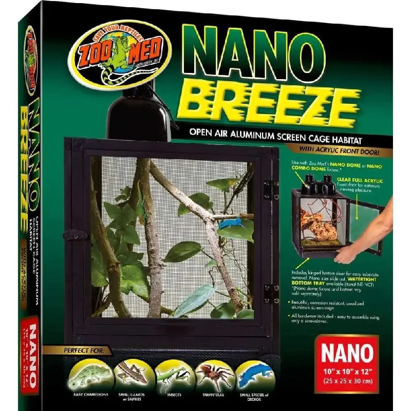 Zoo Med Nano Breeze Aluminum Screen Cage Black